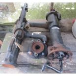 Two similar Victorian style cast iron hand operated water pumps