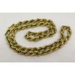 9ct rope twist necklace, 40.5cm long approx, 12.5g