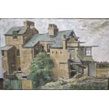 Frank K W Allen (20th century British school) - City scenes with derelict houses (pair) oil on