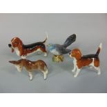 A Beswick model of a cuckoo with impressed number to base 2315, a large Beswick Beagle dog and a