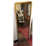 A Georgian style full length dressing mirror with gilt moulded frame 150cm x 44cm