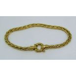 Italian 18ct woven link bracelet, 9.8g