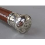 A Malacca cane with silver knop