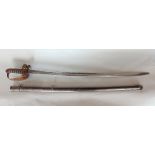 Royal Engineers officers 1857 pattern sword and scabbard, the blade by Landon & Morland 17 Jermyn
