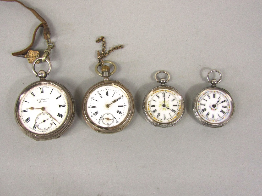 J W Benson 'The Ludgate' silver pocket watch; together with a further continental 800 pocket watch - Image 2 of 3