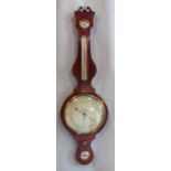 Good quality 19th century C Jaicyat of Salop flame mahogany aneroid mercury barometer, the brushed