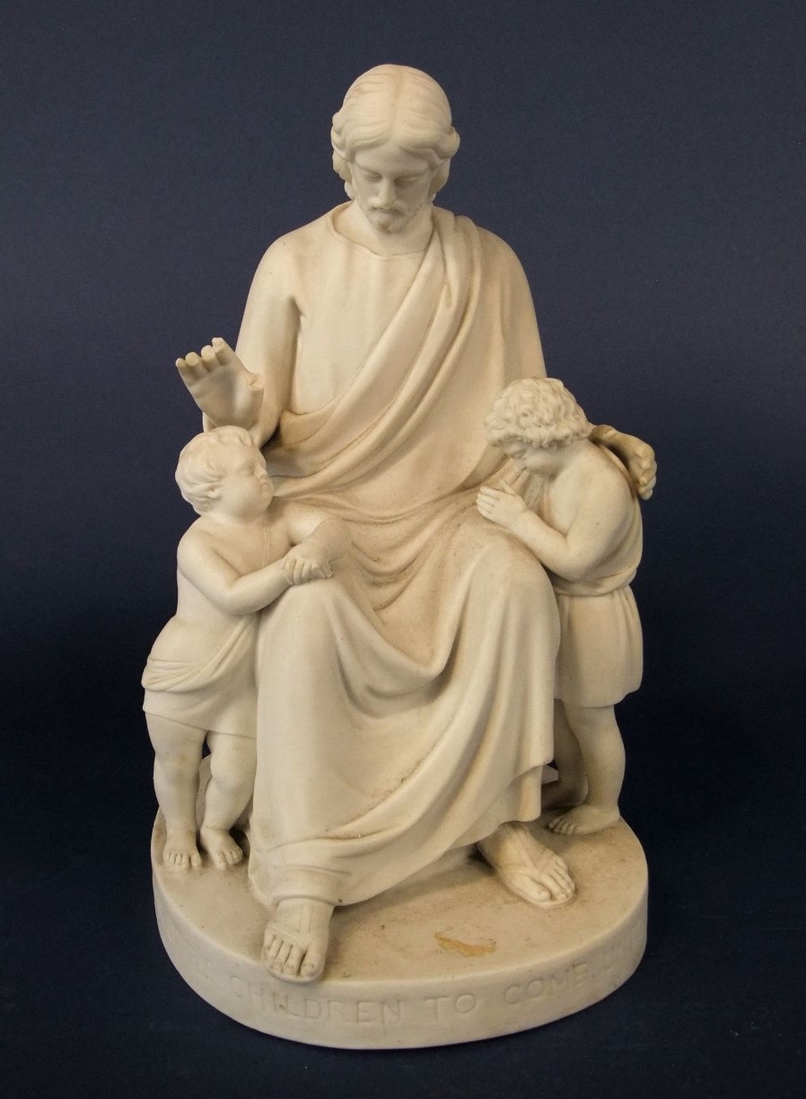 A 19th century Minton Parian figure group - Suffer Little Children To Come Unto Me, after John L