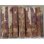 Seven volumes of Oeuvres de Monsieur de Montesquieu Nouvelle Edition, leather bound and published