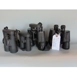 Four pairs of binoculars - Two Helios examples 8 x 52 and 8 x 34 roof prism types, also two