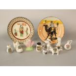 Two Royal Doulton series ware plates, one showing Egyptian style motifs entitled Egyptian Pottery,