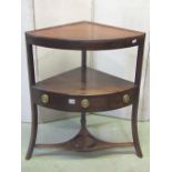 An inlaid Edwardian mahogany sewing table/work box with bi-fold top, satin wood crossbanding and