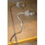Two vintage exterior industrial outside lights with brackets