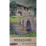 Freda Marston (British 1895-1949) - A British railways poster 'Yorkshire' showing Kirkham Abbey,