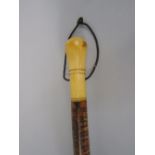 Primitive walking stick with large horn knop handle