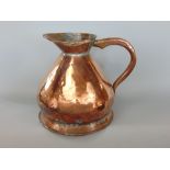 Antique copper gallon jug, 32cm high
