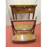 A mid-19th century mahogany ladies foldover work table, fitted with a single frieze drawer, raised