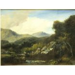 J C Ward (19th century British) - Mountain stream, Glen Aray, Argyllshire, oil on canvas, signed and