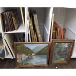 A large collection of miscellaneous pictures and prints, mostly framed