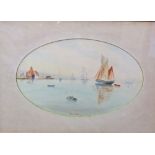 Basil Wade (20th century British) - Coastal views with fishing boats, watercolour and bodycolour