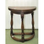 A small good quality reproduction old English style demi-lune fold over top occasional table