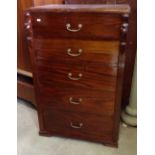 A mahogany tower of five drawers with further applied detail, 75 cm wide x 115 cm height