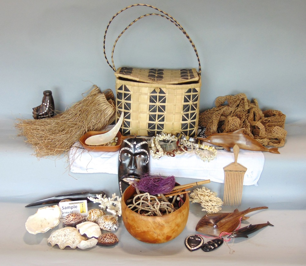 A large collection of items, mainly collected from the Solomon Islands, to include basket work,