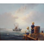 J Dumas (20/21st century) - A set of three oil paintings on canvas, all of coastal scenes with