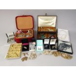 Extensive and varied collection of costume jewellery (a boxful)