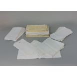 Small collection of white table linen including approx 30 damask napkins, some monogrammed (1 box)