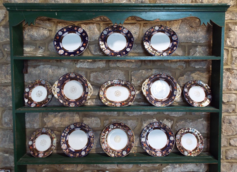 A collection of early 19th century ironstone china dinner wares with printed and infilled border - Image 2 of 2