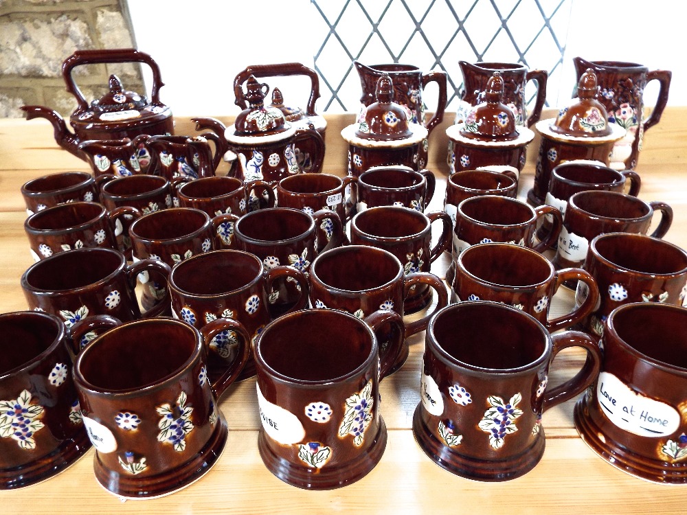 A quantity of reproduction bargeware items in the 19th century style including a kettle and stand - Image 2 of 3