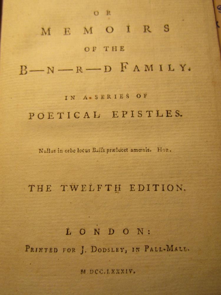 5 Volumes - Poetical works. The New Bath Guide or memories of the B-N-R-D family, 12th Edition 1784, - Image 8 of 10