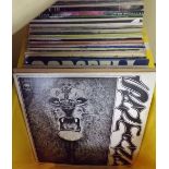 A box containing a mixed collection of vinyl LP's including rock, pop, musical sound tracks, etc,