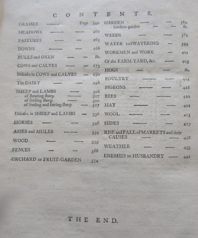 LISLE Edward - Observatories in Husbandry, printed by J Hughes 1757, 450 pages and contents table