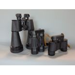 Three pairs of binoculars to include Greenkat 20x80 with tripod mount, a pair of Viper 8x40