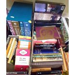Two boxes of miscellaneous books including a number of vintage Penguin publications together with