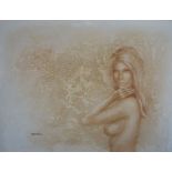 Frank Aris - half length study of a female nude, oil on canvas, signed, 76 x 101 cm, unframed