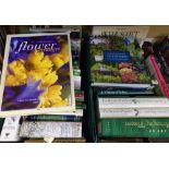 Three boxes of good quality mostly gardening books including the boxed set of The Botanical Garden