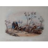 C E Newhouse (British 19th century) - A set of four coloured engravings of coaching scenes, 24 x