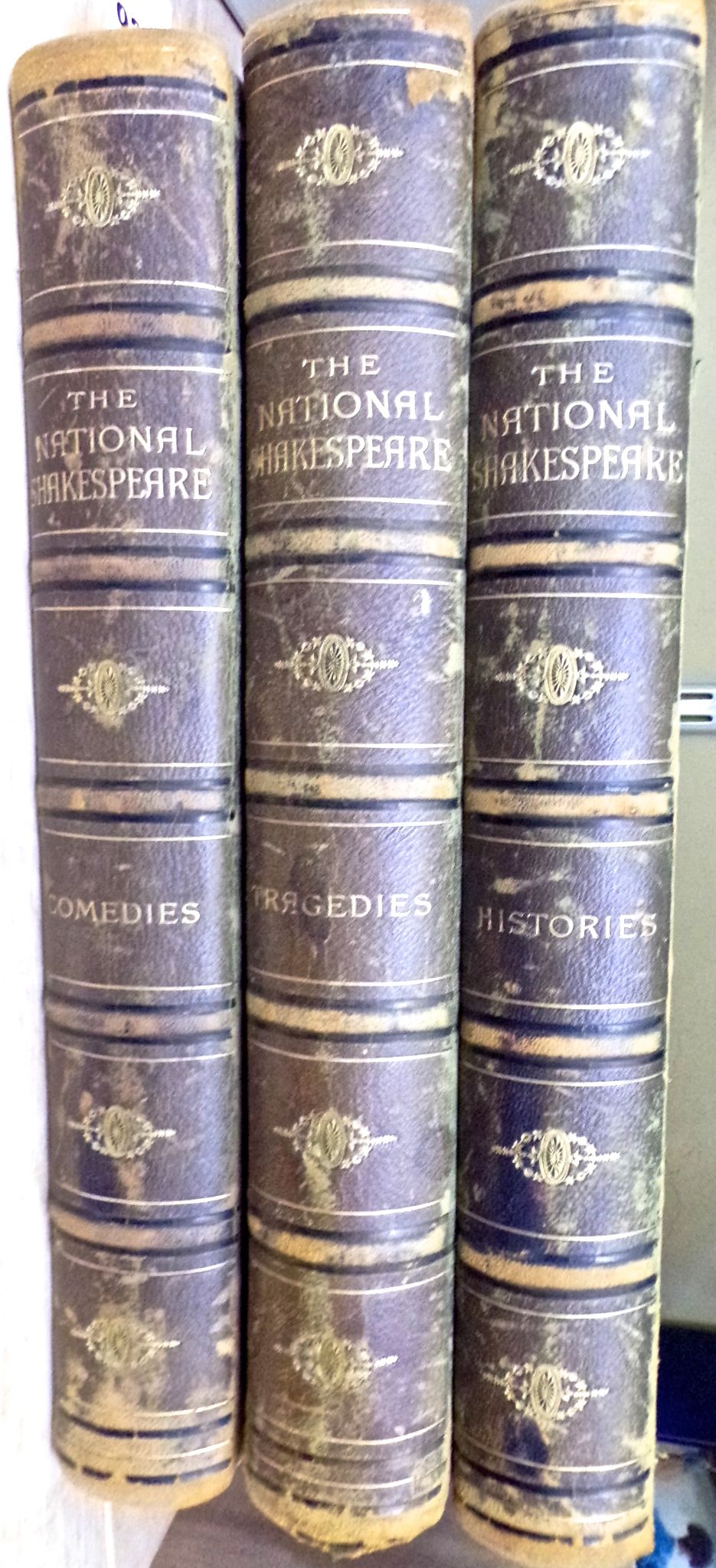 The National Shakespeare illustrated by Sir J Noel Paton, in three volumes with green leather