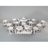 A collection of Queens and Elizabethan Cut for Coffee pattern wares including teapot, milk jug,