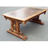 In the manner of Richard Bridgens possibly ex Aston Hall - A 19th century walnut library table,