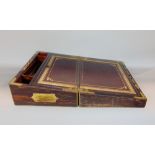 Good quality 19th century coromandle writing slope, the hinged lid enclosing a fitted interior