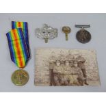 1914-18 War & Victory medals, named 42140, Pte A S Field, Manchester Regiment, possible associated