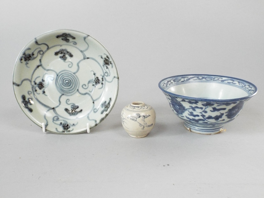A collection of three pieces of oriental ceramic recovered from shipwrecks and including small - Image 2 of 2