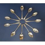 Set of six and set of five silver teaspoons, 6.5oz approx