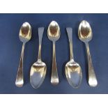 Five William IV silver Old English dessert spoons, maker William Bateman, London 1835/36, 6.5oz