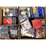 Three boxes containing in excess of 250 mixed cd's including rock, soul, indy, etc, including