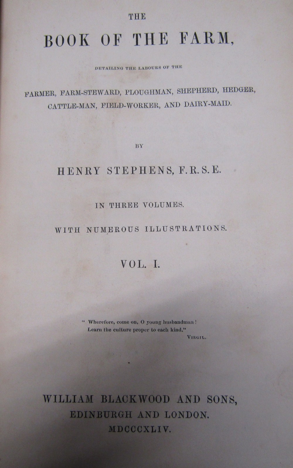 STEPHENS Henry F.R.S.E - The Book of the Farm, three volumes, steel engravings - William Blackwood & - Image 2 of 3