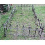 19th century iron work rectangular box framed railings with rope twist vertical bars and fleur de